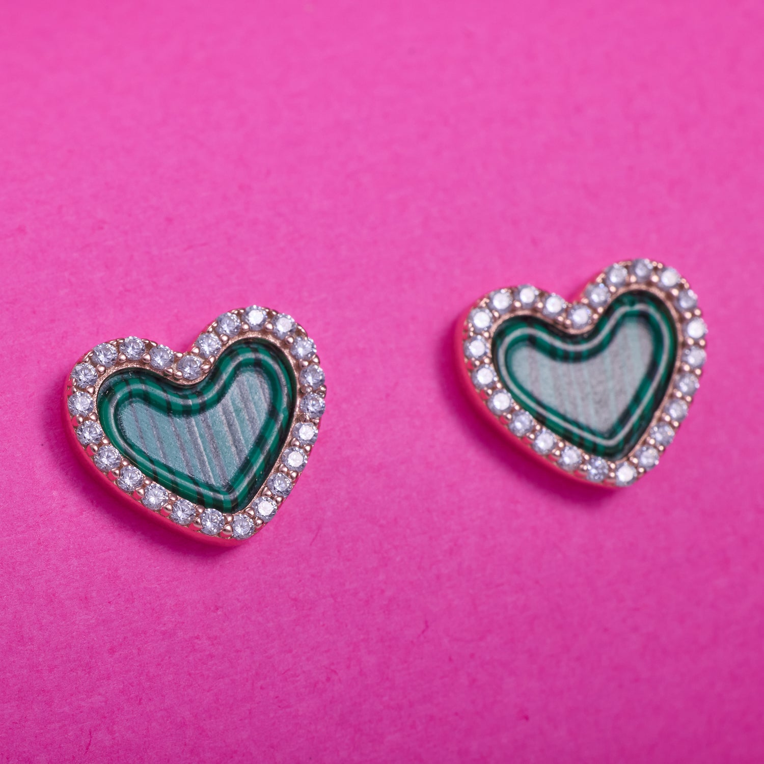 IRAFINE Emerald Heart Halo Earrings – Radiant Love