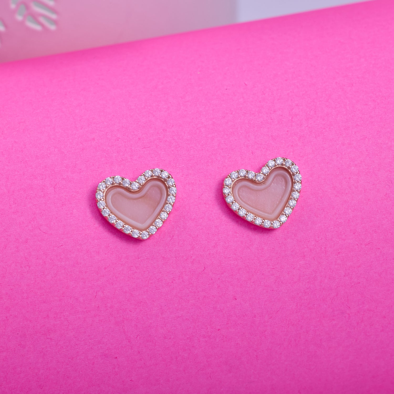 IRAFINE Blush Heart Halo Earrings – Sparkling Romance