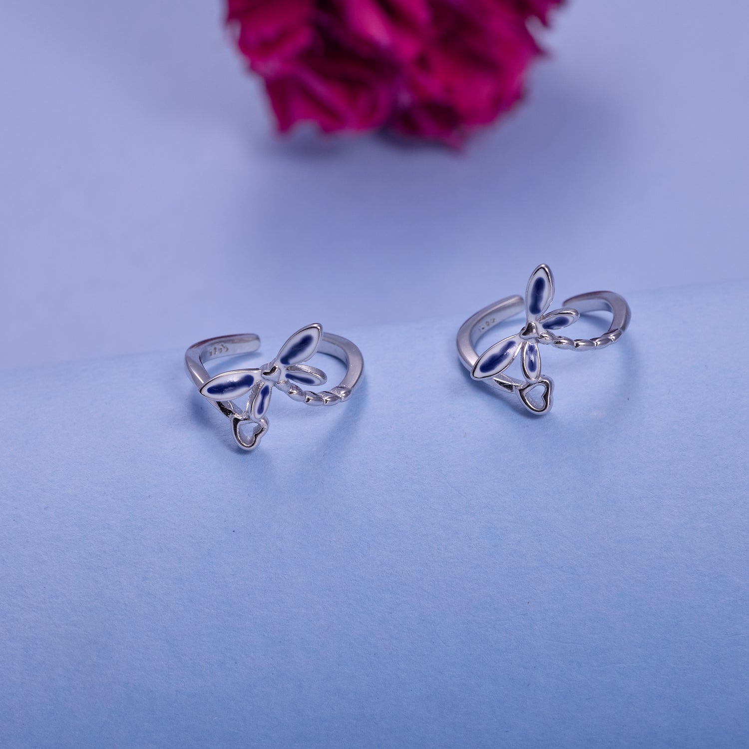 IRAFINE Silver Butterfly Toe Rings – Delicate Charm