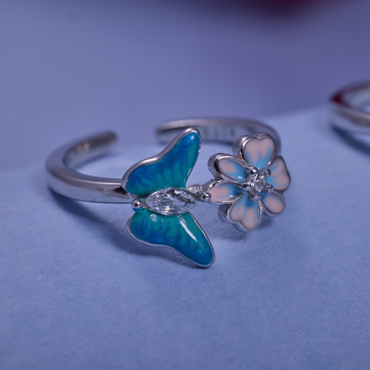 IRAFINE Silver Butterfly & Blossom Toe Rings – Nature’s Harmony