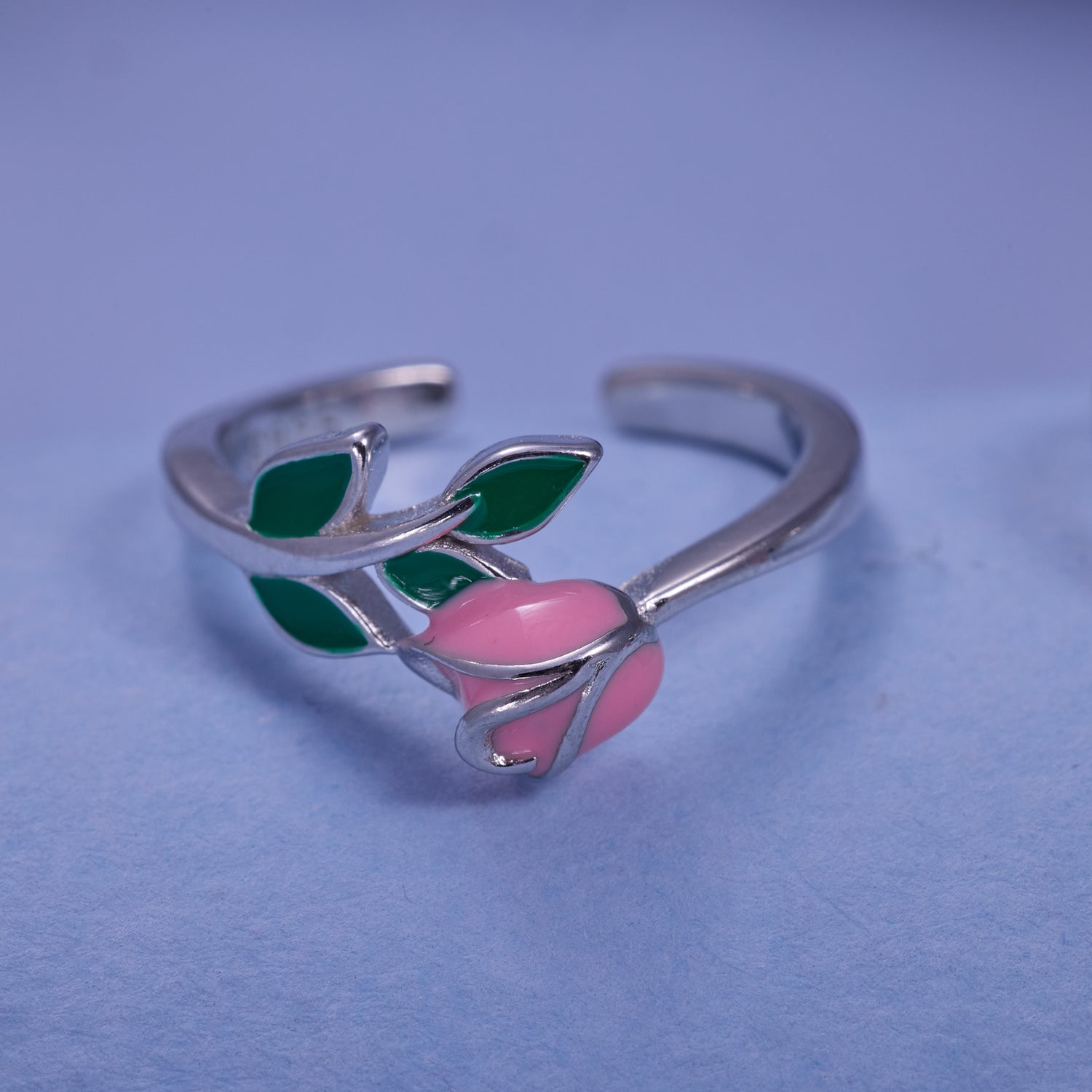 IRAFINE Silver Pink Rosebud Toe Rings – Bloom in Grace